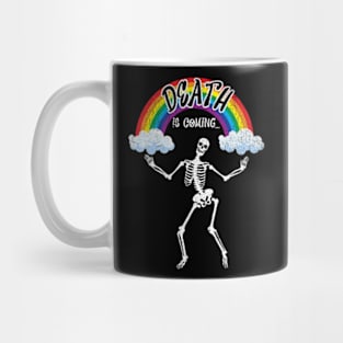 Death is Coming Funny Dancing Skeleton Goth Emo Punk Mug